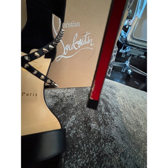 CHRISTHIAN LOUBOUTIN Choca lux 120mm leather sandals Black color - Picture 10 of 15